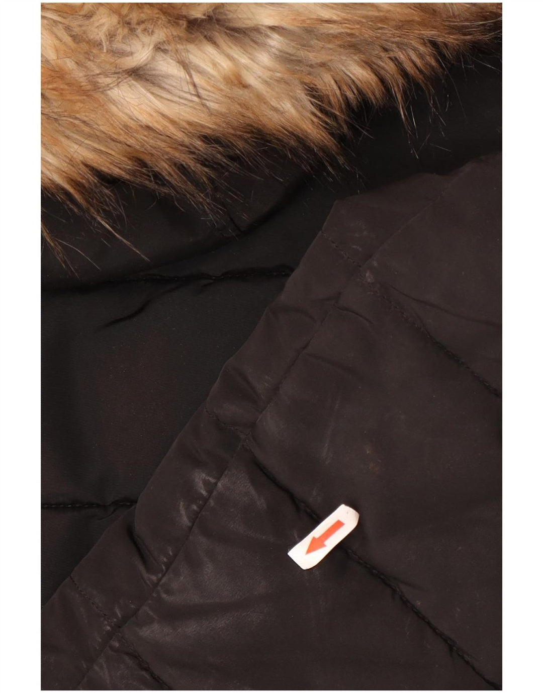 Topshop Polstret hættejakke til kvinder UK 12 Medium Sort Polyester