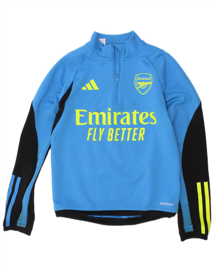Adidas Boys Arsenal Grafisk Pullover Træningsdragt Top 9-10 År Blå