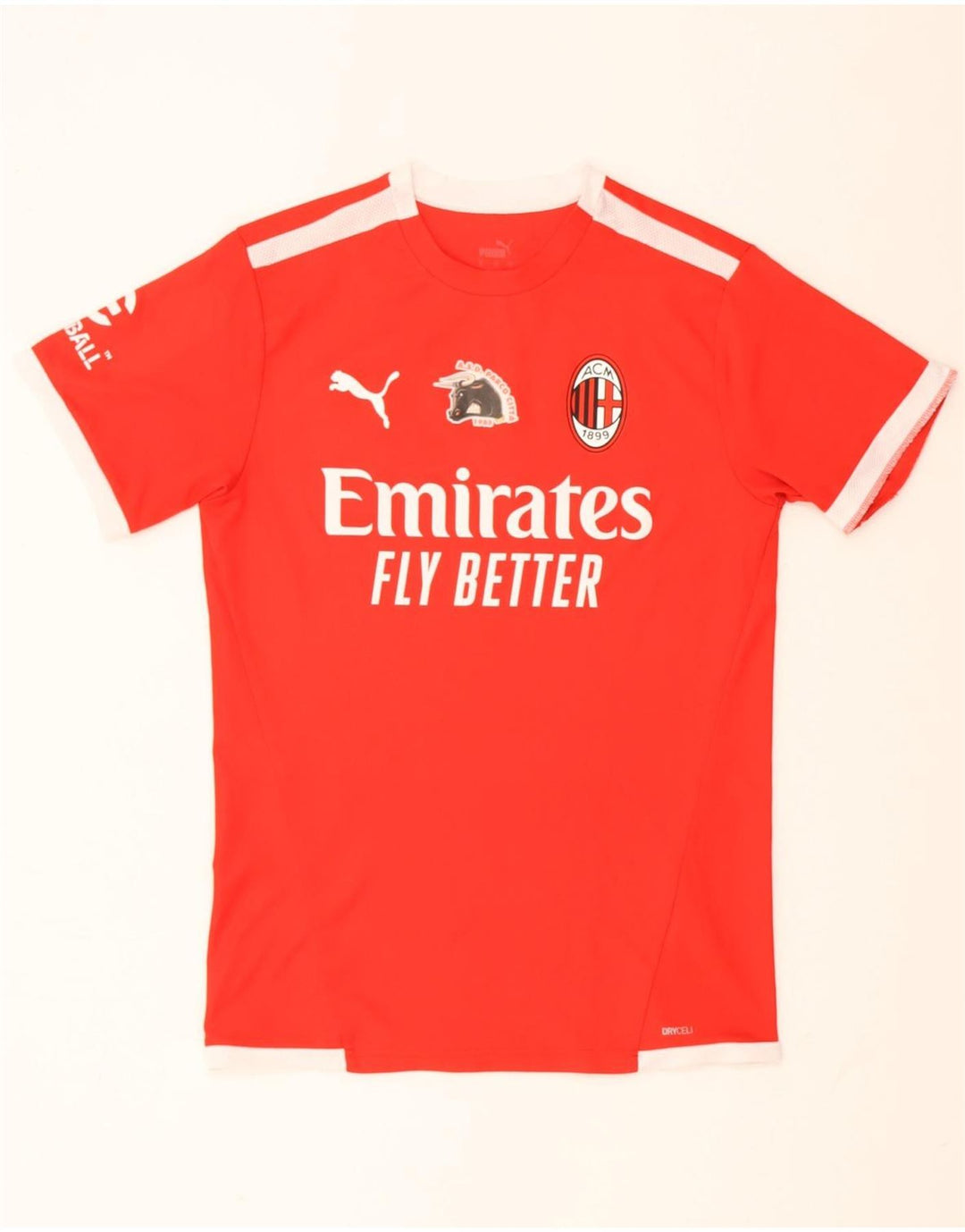 Puma Herre AC Milan Grafisk T-Shirt Top Lille Rød Colourblock Polyester