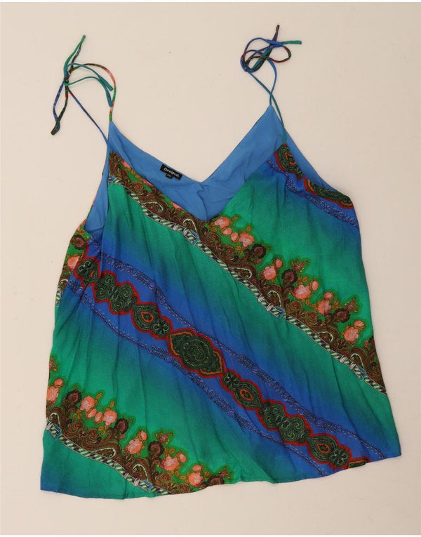 Desigual Dame Grafisk Cami Top UK 20 2XL Flerfarvet Paisley Viscose