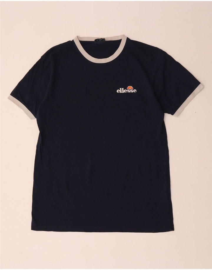 Ellesse Herre Grafisk T-Shirt Top Medium Marineblå Bomuld