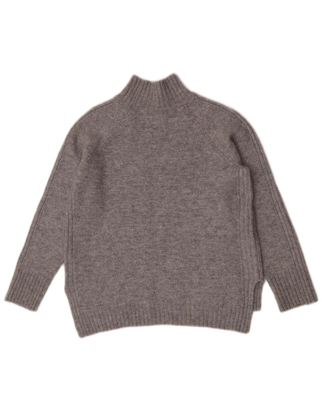 Massimo Dutti Dame Turtle Neck Jumper Sweater UK 16 Stor Grå Polyamid