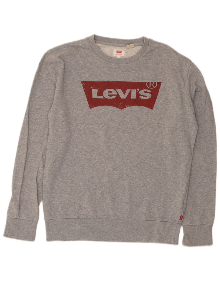 Levi's Grafisk sweatshirt til mænd, lille grå bomuld