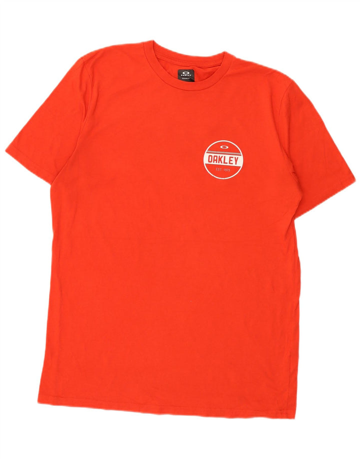 Oakley Herre Regular Fit Grafisk T-Shirt Top Stor Rød