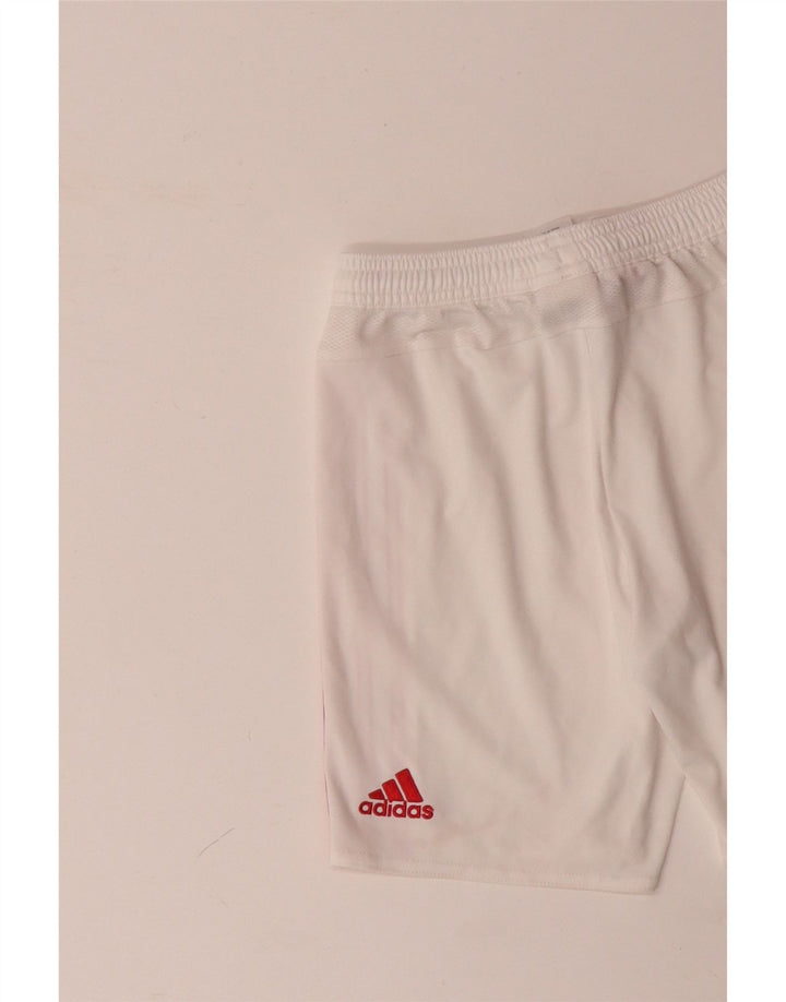 ADIDAS Boys Manchester United sportsshorts 9-10 år hvid polyester
