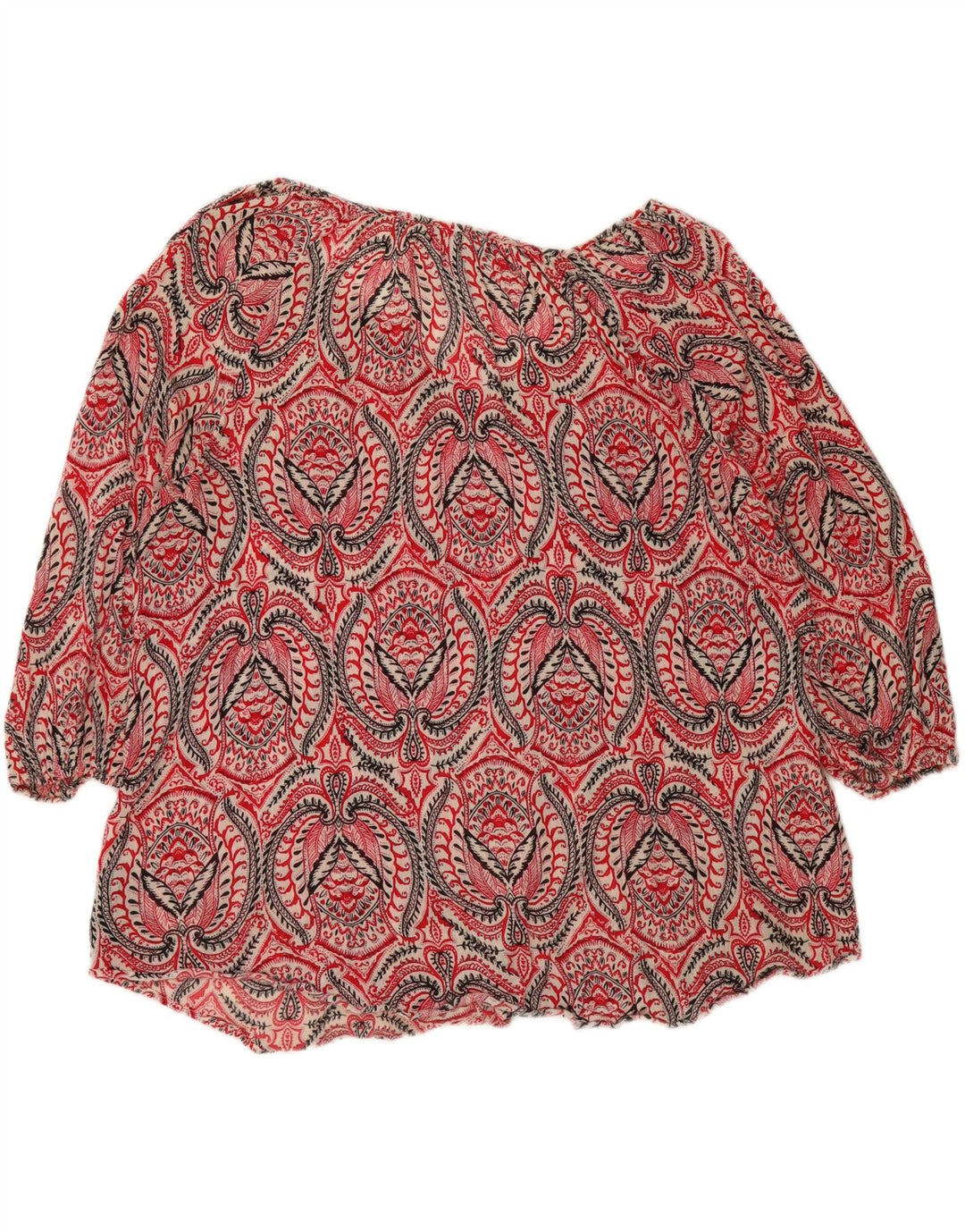 CHAPS Womens 3/4 Sleeve Blouse Top UK 18 XL Red Paisley Vintage Chaps and Second-Hand Chaps from Messina Hembry 