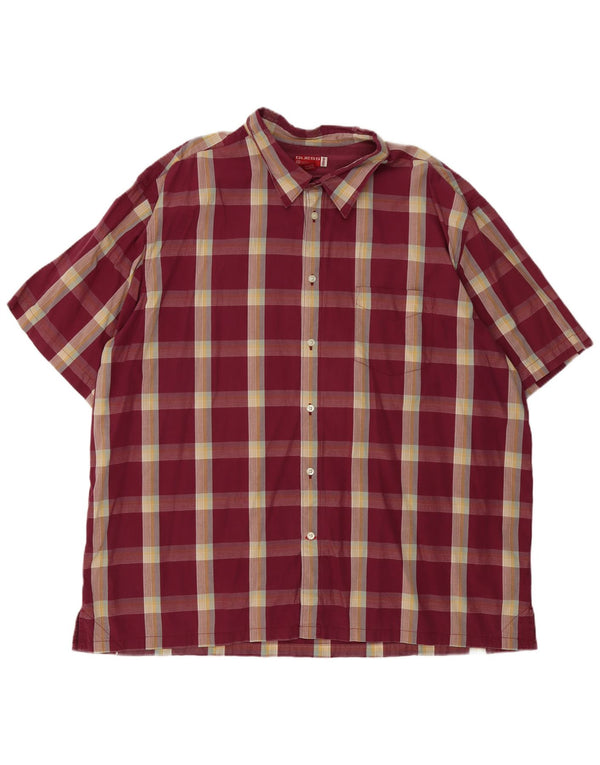 Guess Kortærmet Herreskjorte 2XL Burgund Ternet