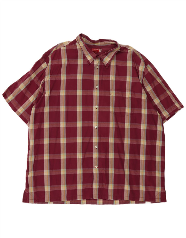 Guess Kortærmet Herreskjorte 2XL Burgund Ternet