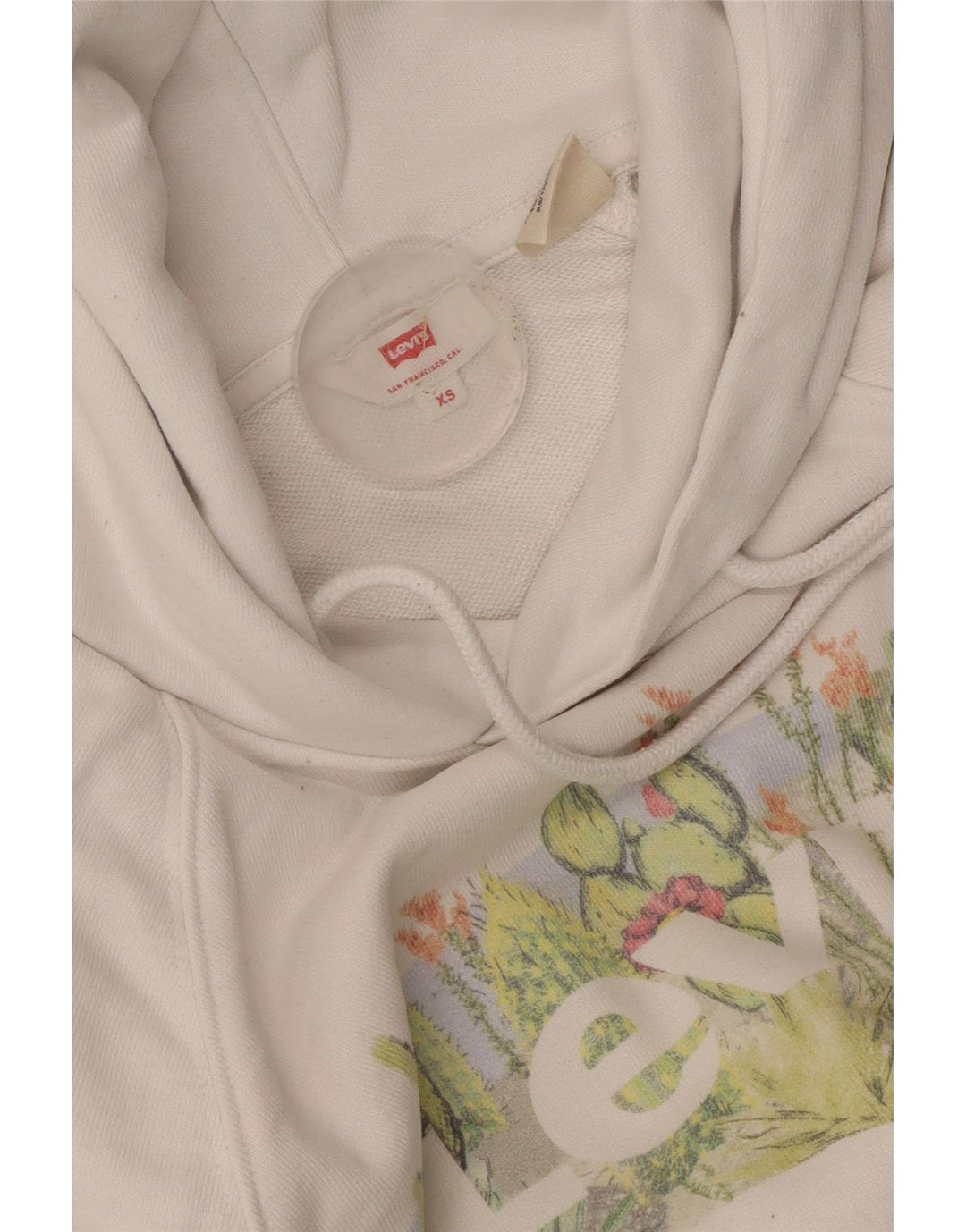 Levi's Grafisk Oversized Hoodie Jumper til kvinder UK 6 XS Hvid