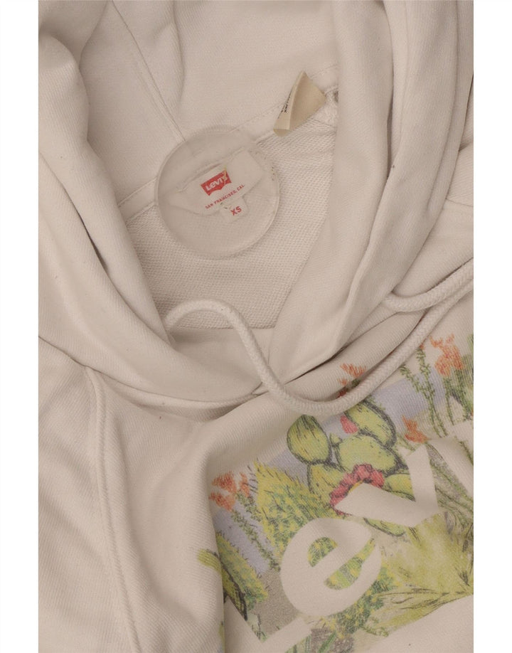 Levi's Grafisk Oversized Hoodie Jumper til kvinder UK 6 XS Hvid