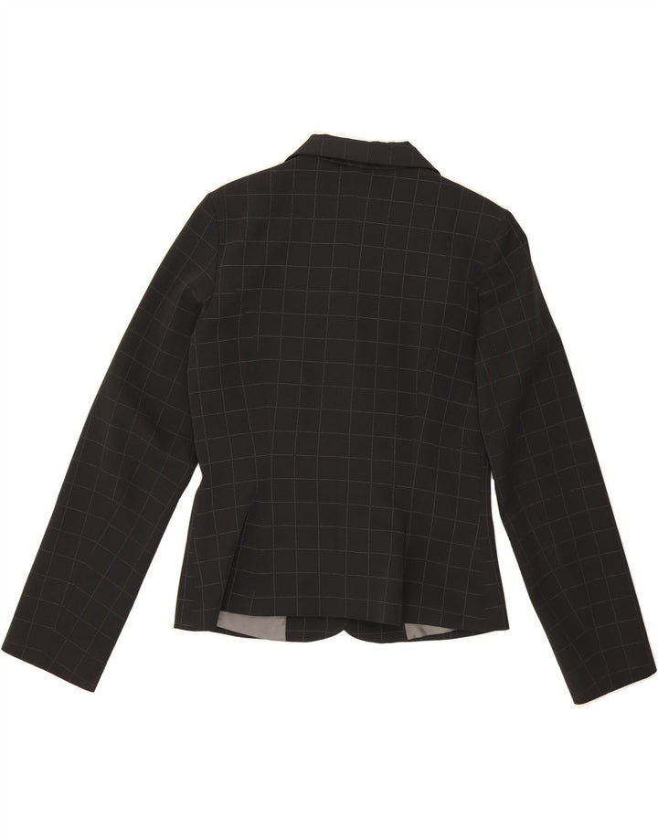 CLOCK HOUSE Womens 2 Button Blazer Jacket UK 12 Medium Black Check Vintage CLOCK HOUSE and Second-Hand CLOCK HOUSE from Messina Hembry 