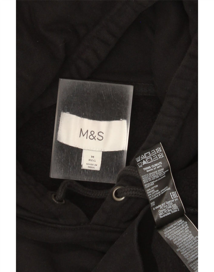 Marks & Spencer Herre hættetrøje Jumper Medium Sort Bomuld