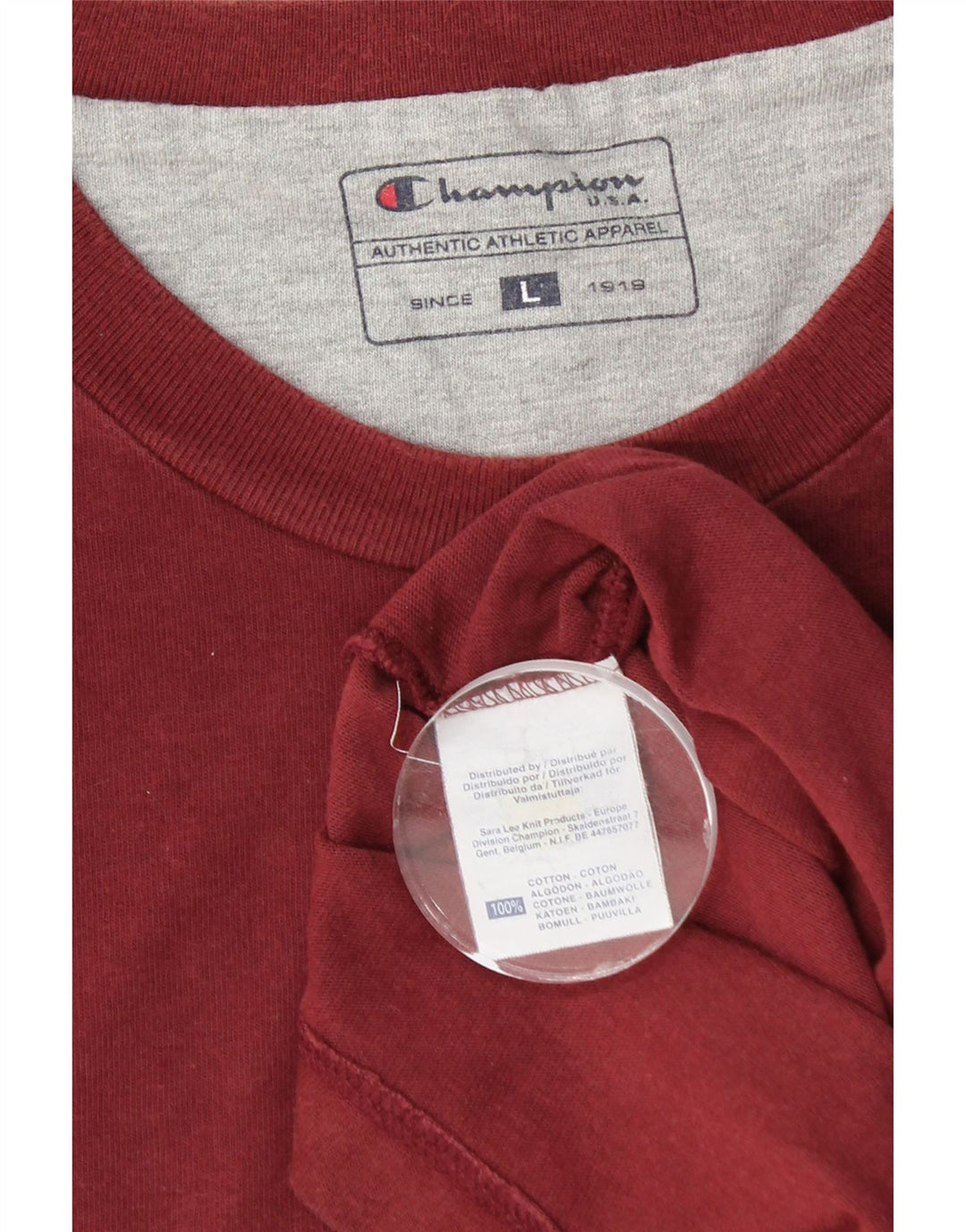 CHAMPION Herre grafisk T-shirt Top Stor rødbrun bomuld