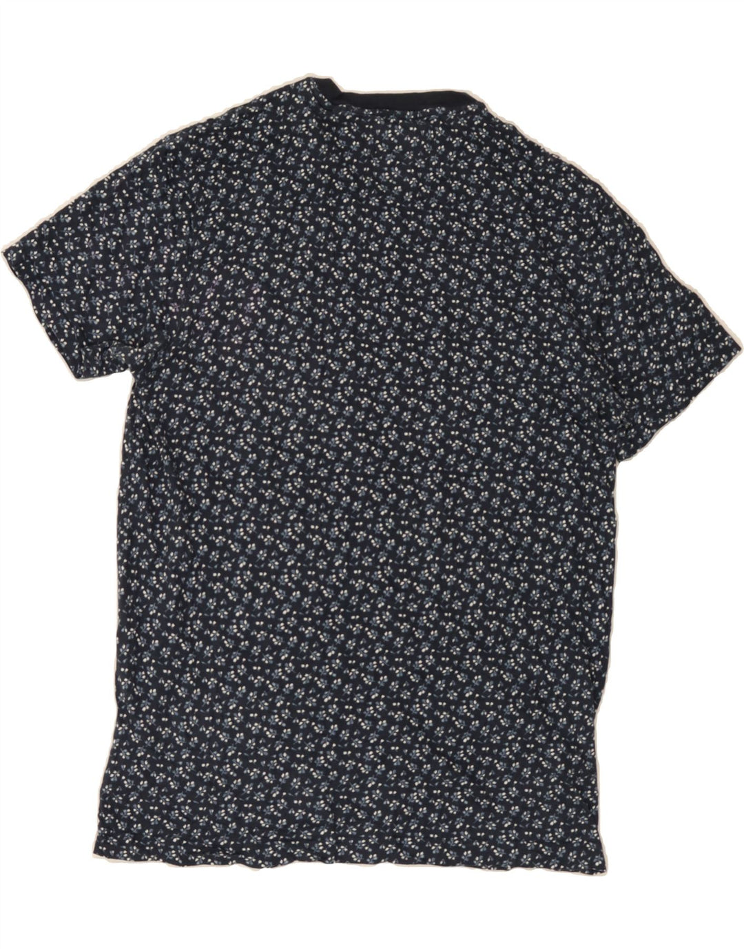 PENGUIN Mens T-Shirt Top Medium Navy Blue Floral Cotton Vintage Penguin and Second-Hand Penguin from Messina Hembry 