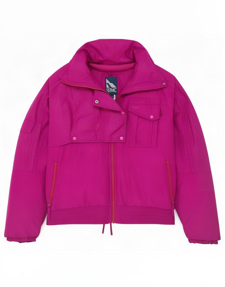 Serac Dame Oversized Skijakke UK 8 Small Pink Cotton