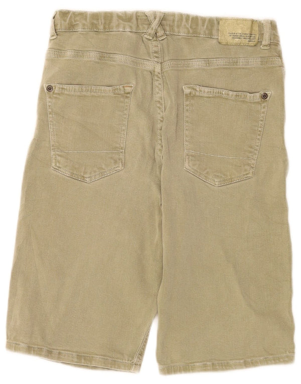 Zara Boys Denim Shorts 13-14 år W28 Khaki