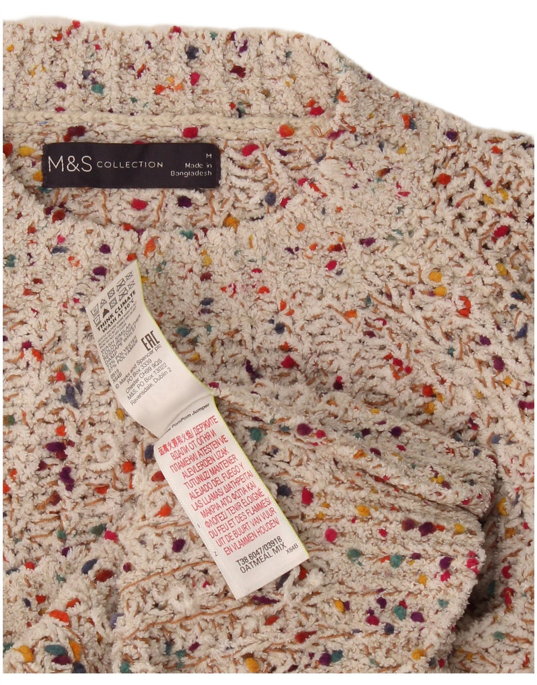 Marks & Spencer Dame Turtle Neck Jumper Sweater UK 14 Medium Multicoloure