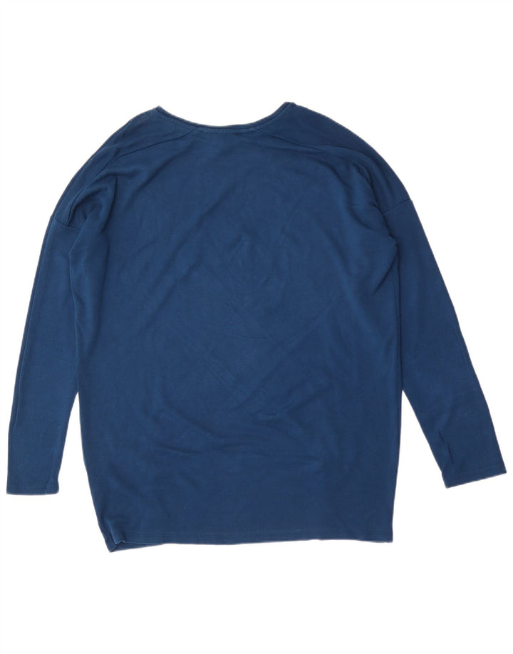 Topshop Dame Oversized Top Langærmet UK 12 Medium Blue Viscose