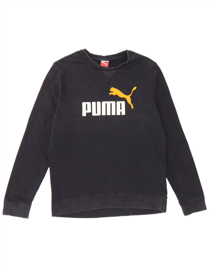 Puma Herre Grafisk Sweatshirt Jumper Large Marineblå