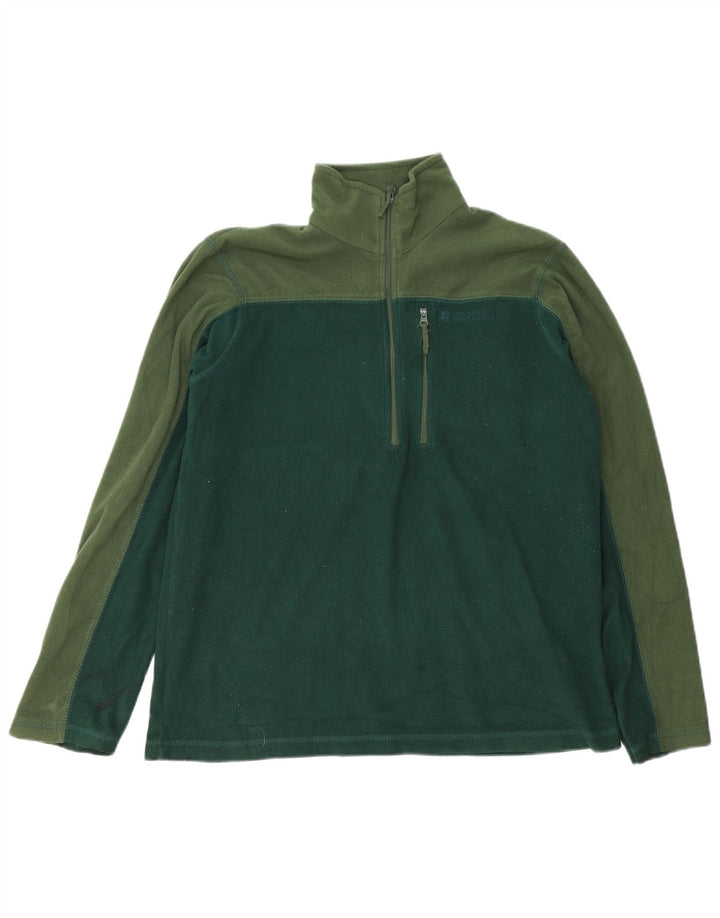 Mountain Warehouse Fleece Jumper med lynlås til mænd Lille grøn farveblok