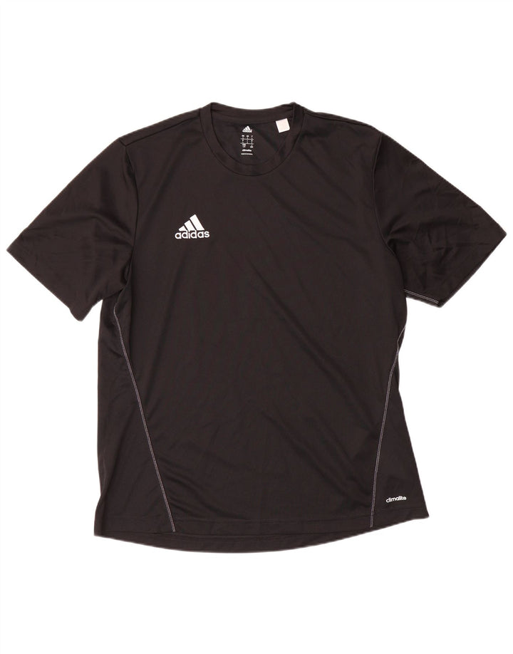 ADIDAS Herre Climalite T-Shirt Top Stor Sort Polyester