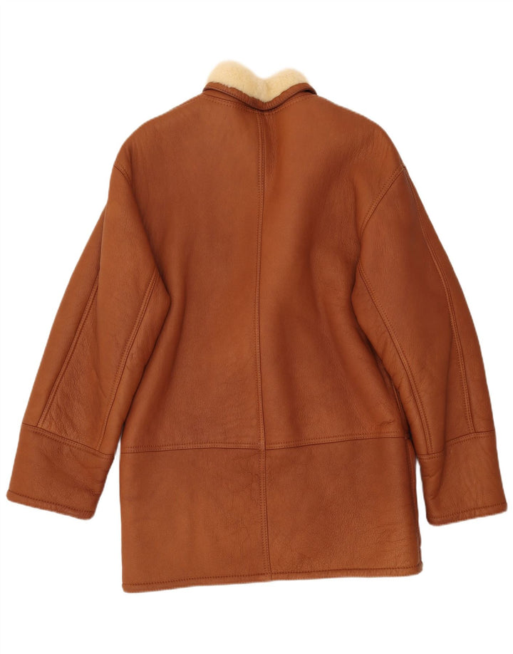 VINTAGE Herre Shearling Jacket IT 52 XL Brun Shearling