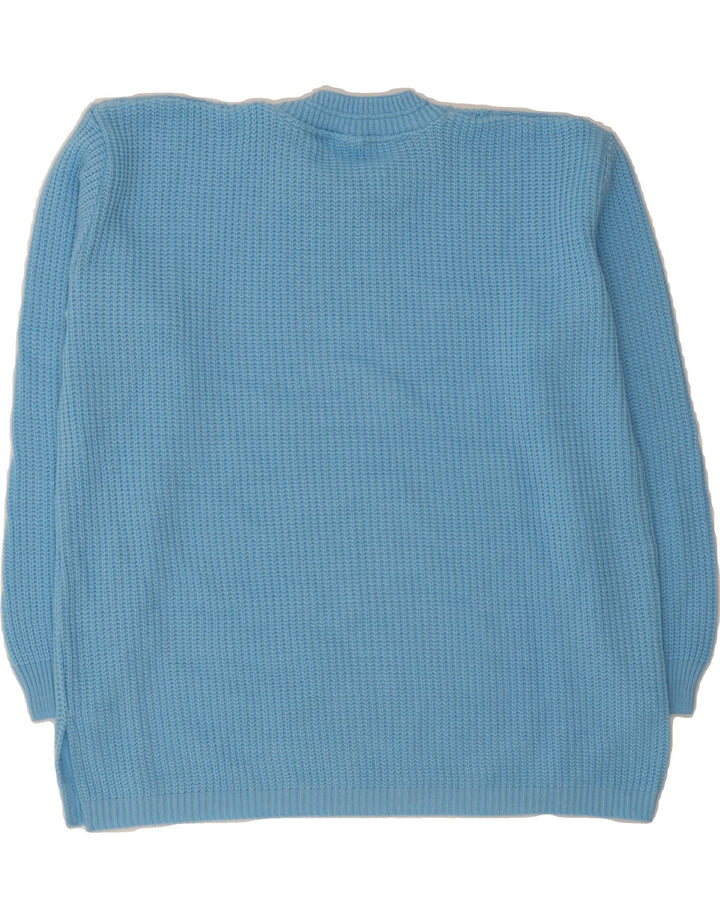 VINTAGE Womens Crew Neck Jumper Sweater IT 44/46 Large Blue Striped Vintage Vintage and Second-Hand Vintage from Messina Hembry 