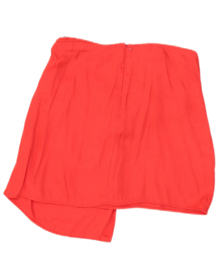 Zara Dame Asymmetrisk Mini Nederdel Medium W28 Rød Viscose