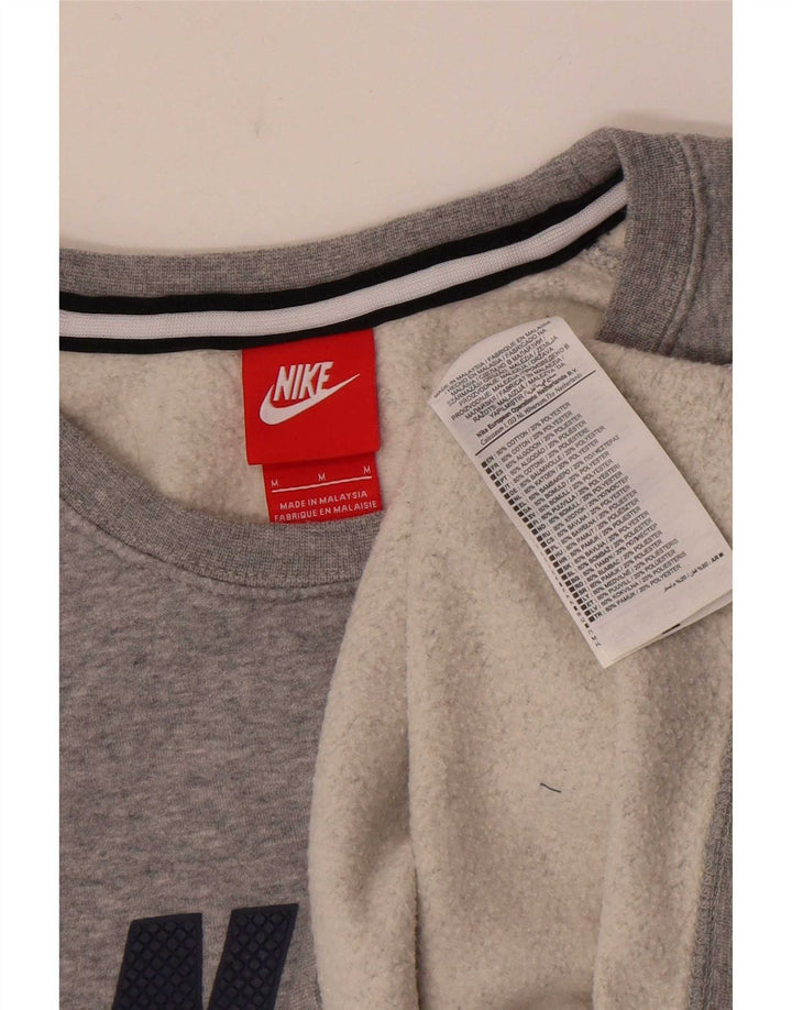 Nike grafisk sweatshirt til mænd, medium grå flækket bomuld
