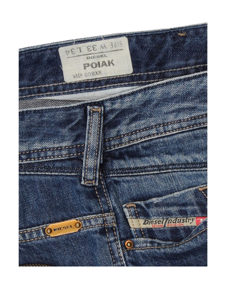 Diesel Herre Poiak Straight Jeans W33 L30 Blå Bomuld