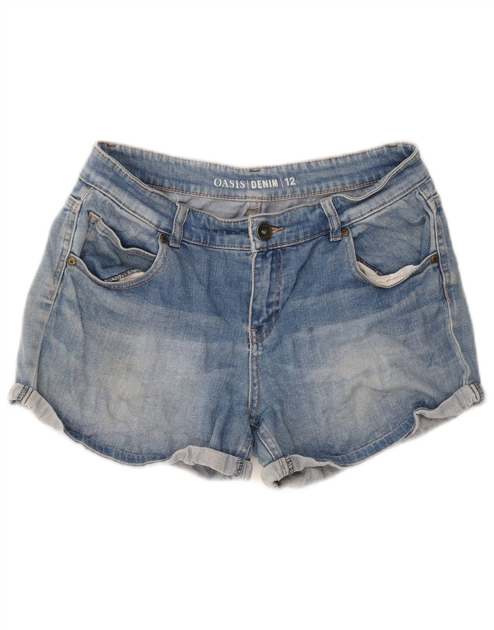 OASIS denimshorts til kvinder UK 12 Medium W32 Blå Bomuld