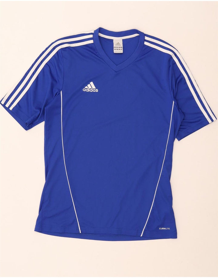 Adidas Herre Climalite T-Shirt Top Medium Blue Polyester