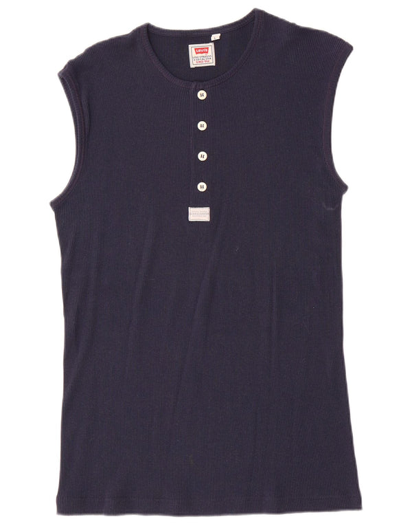 Levi's Damevest Top UK 14 Large Navy Blue
