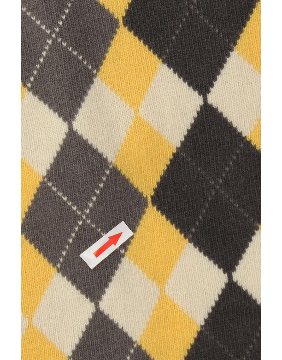 Tom Tailor Herre Crew Neck trøje Sweater Large Yellow Argyle/Diamond Wool