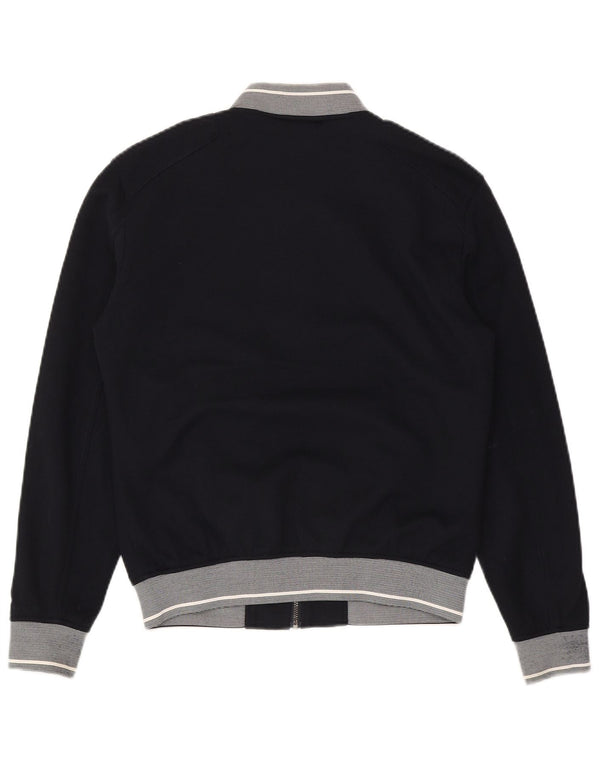 Zara Herre Bomber Jacket UK 36 Small Navy Blue Polyester
