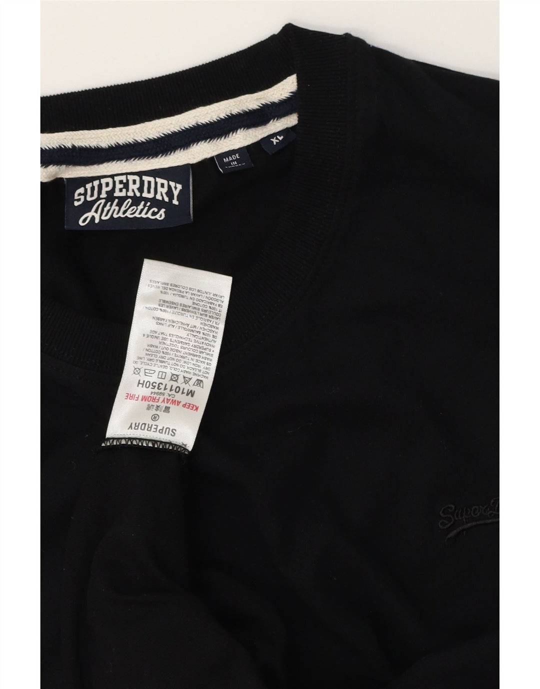 SUPERDRY Herre T-Shirt Top XL Sort Bomuld
