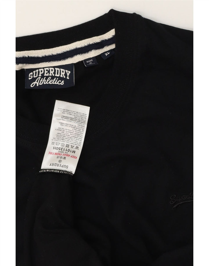 SUPERDRY Herre T-Shirt Top XL Sort Bomuld