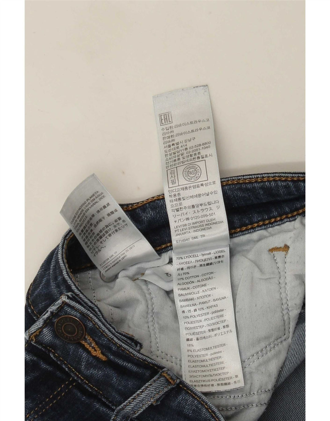 Levi's Dame 712 Slim Jeans W27 L30 Blå Lyocell