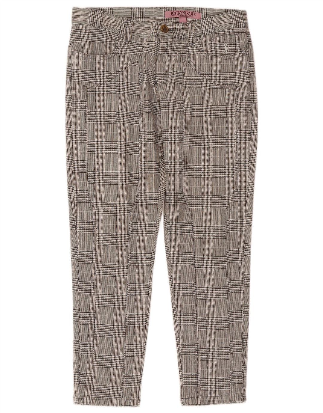 Jeckerson Slim Cropped Bukser til kvinder W26 L25 Grå Houndstooth
