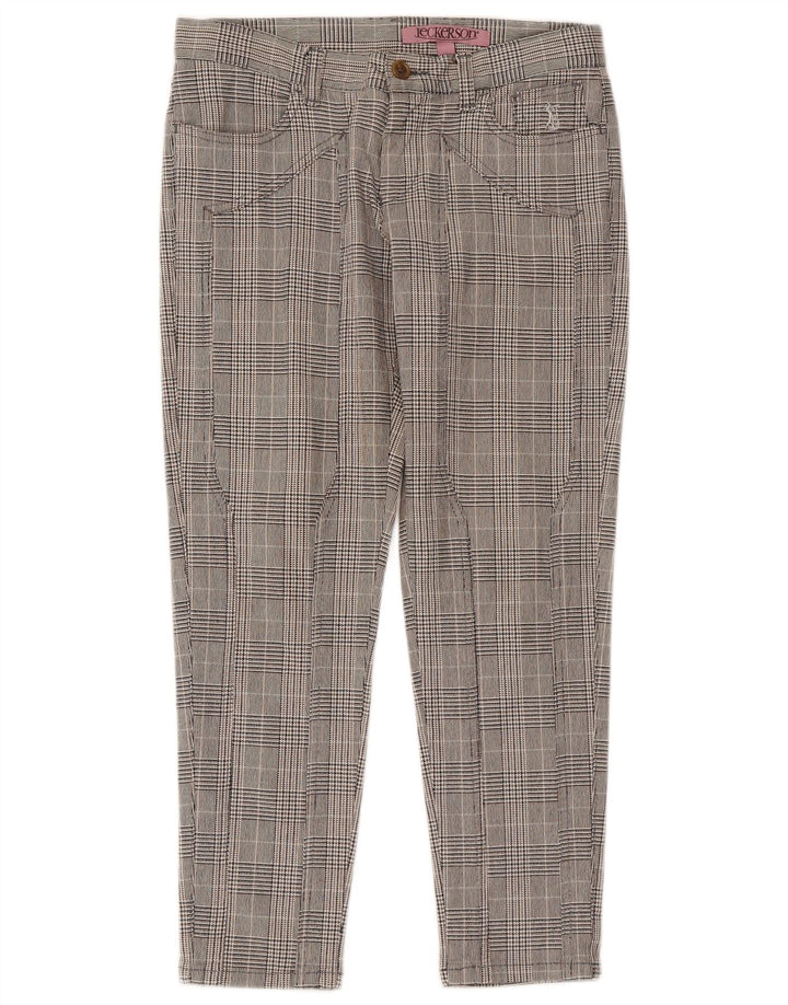 Jeckerson Slim Cropped Bukser til kvinder W26 L25 Grå Houndstooth
