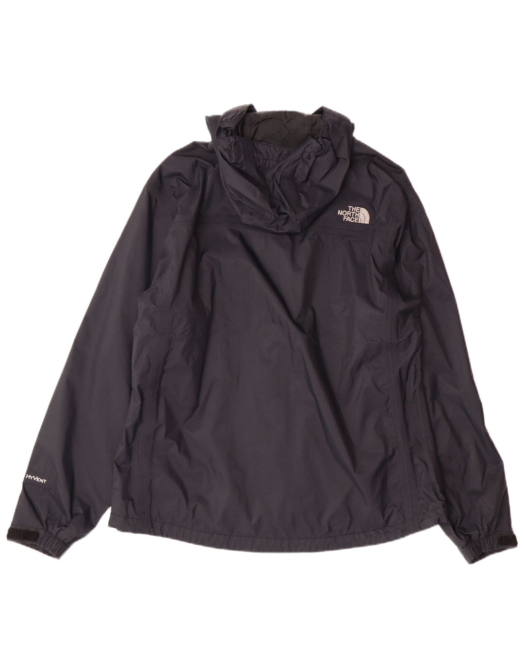 THE NORTH FACE Dame Hyvent Regnjakke med hætte UK 14 Medium Sort Nylon