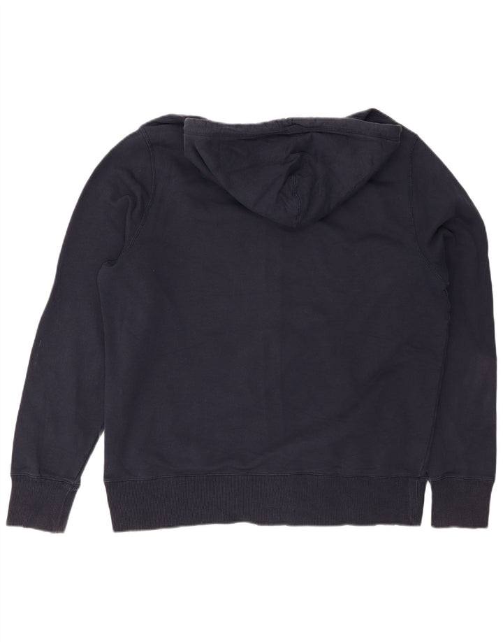 NIKE Mens Zip Hoodie Sweater XL Navy Blue Cotton