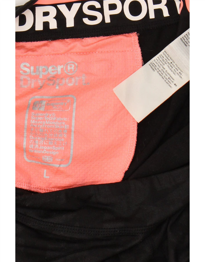 SUPERDRY Graphic Sports Shorts til kvinder UK 14 Large Black Polyester