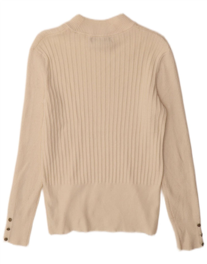 Marks & Spencer Dame Turtle Neck Jumper Sweater UK 12 Medium Off White