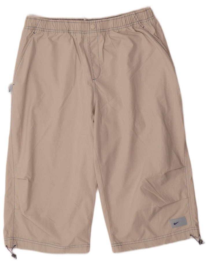 Nike Herre Bermuda Sport Shorts UK 42/44 Large Beige Polyester