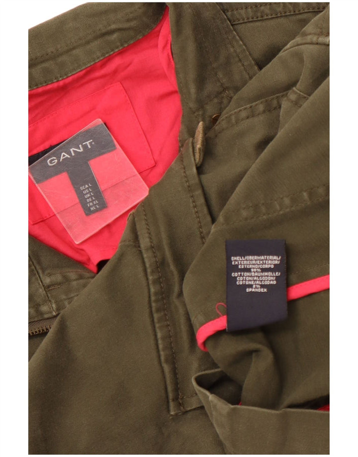 Gant Womens Utility Jacket UK 14 Large Khaki Cotton
