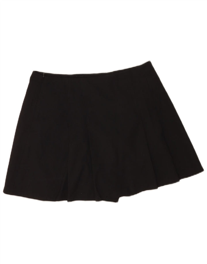 Zara Dame Skort Mini Nederdel Large W30 Sort Polyester