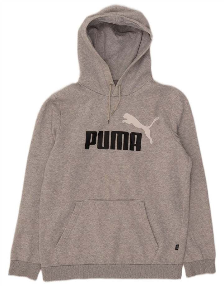 Puma Grafisk hættetrøje til mænd, lille grå bomuld