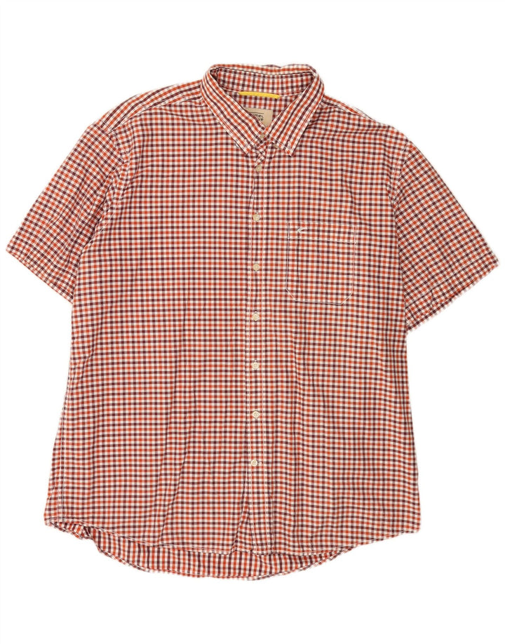Camel Active Kortærmet Kortærmet Skjorte med normal pasform 2XL Rød Gingham Bomuld