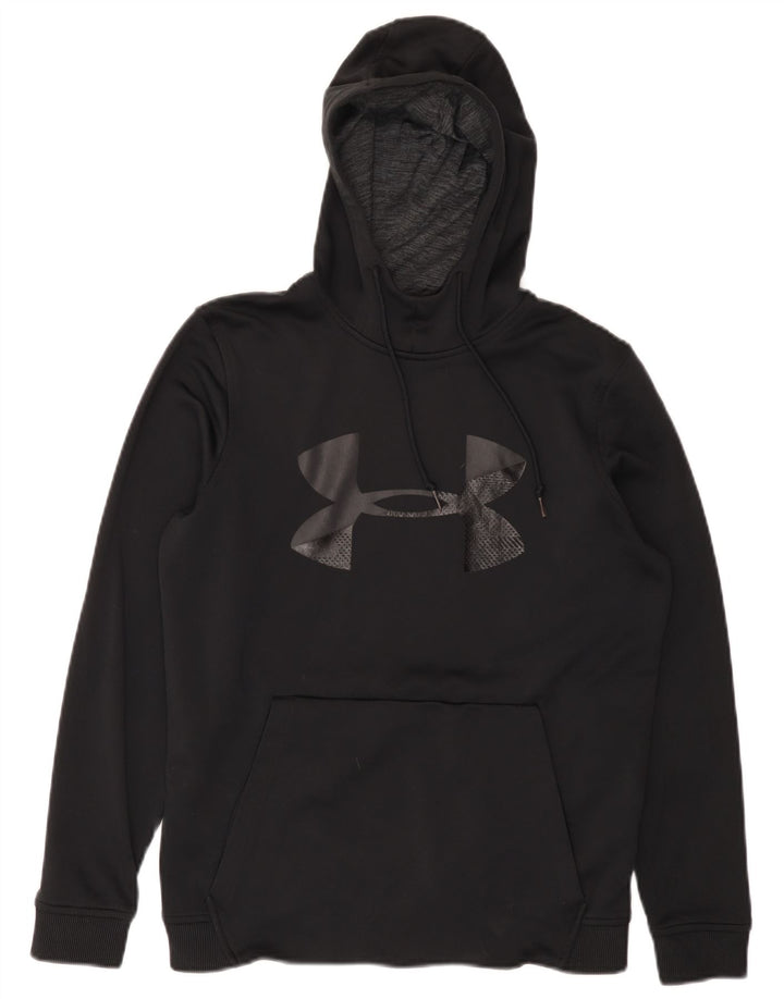 Under Armour Herre Cold Gear Grafisk Hoodie Jumper Lille sort polyester